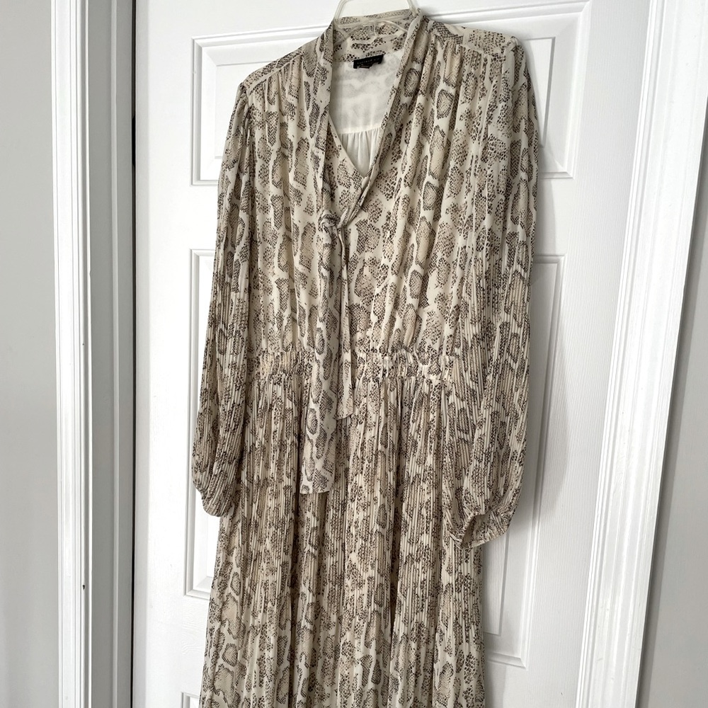 Current Air via Anthropologie Sz L Snake Skin/Animal Print Dress